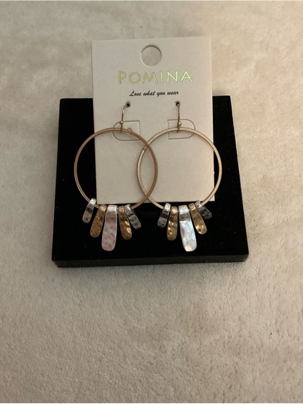Pomina Mixed Metal Hoop Earrings in Gold and Silver